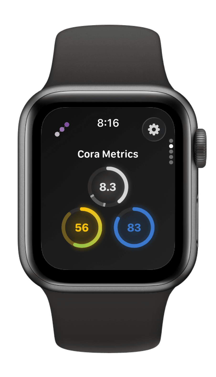 Cora metrics on Apple Watch